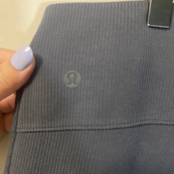 Lululemon Brushed Softstreme Ribbed Zip Flared Pant Dark Grey Ankle Zipper Sz 14 - Picture 7 of 14